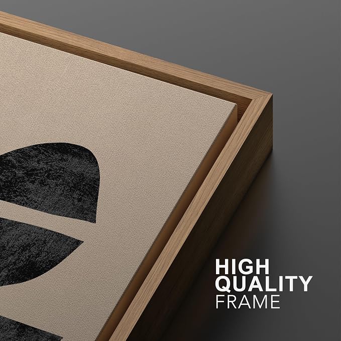 SIGNWIN Framed Canvas Print Wall Art Set Mid-Century Semi-Circle Polygons Variety Abstract Shapes Illustrations Modern Art Minimal Boho for Living Room, Bedroom, Office - 16"x24"x2 Natural
