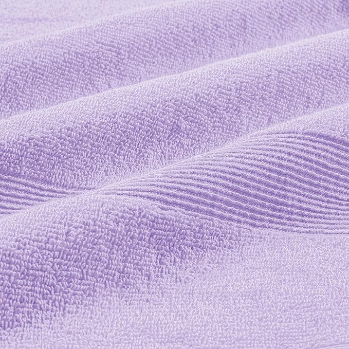 Belizzi Home 4 Pack Bath Towel Set 27x54, 100% Ring Spun Cotton, Ultra Soft Highly Absorbent Machine Washable Hotel Spa Quality Bath Towels for Bathroom, 4 Bath Towels Purple