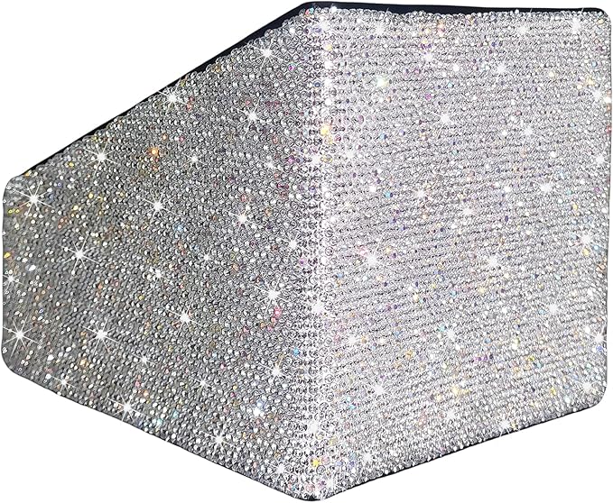 Bling Remote Control Holder with 3 Compartments, Rhinestone Storage Rack for Media Player, Heater Controllers Cosmetics Office, Decorative Desk Organizer Caddy,Diamond Nightstand Organizer for Women