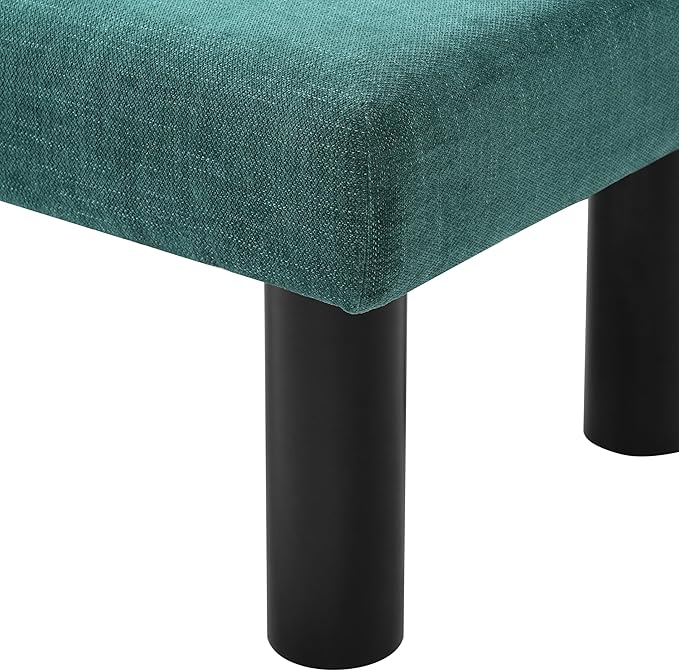 Christopher Knight Home Wally Fabric Upholstered Dining Bench, Long Dining Room Chair, Wooden Entryway Bench, Bedroom End of Bed Bench, Teal Green+Black