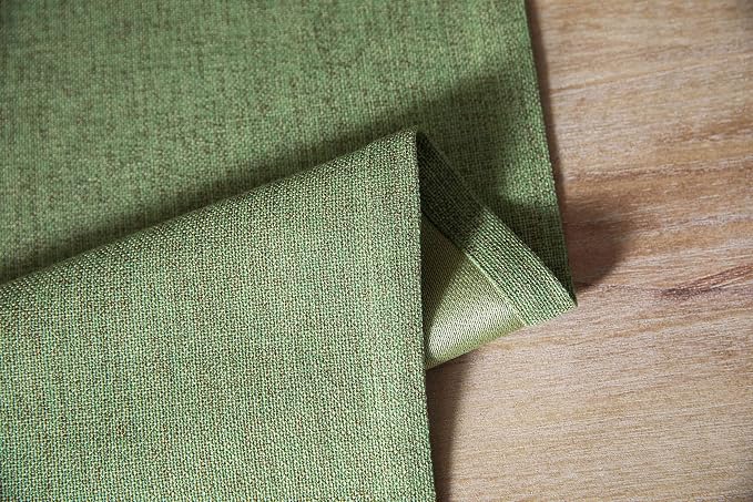 ZeeMart Burlap Style Farmhouse Table Runners 60 Inches Long, Green Rustic Woven Dining Table Runner for Everyday Use, 14x60 Inches, Grass Green