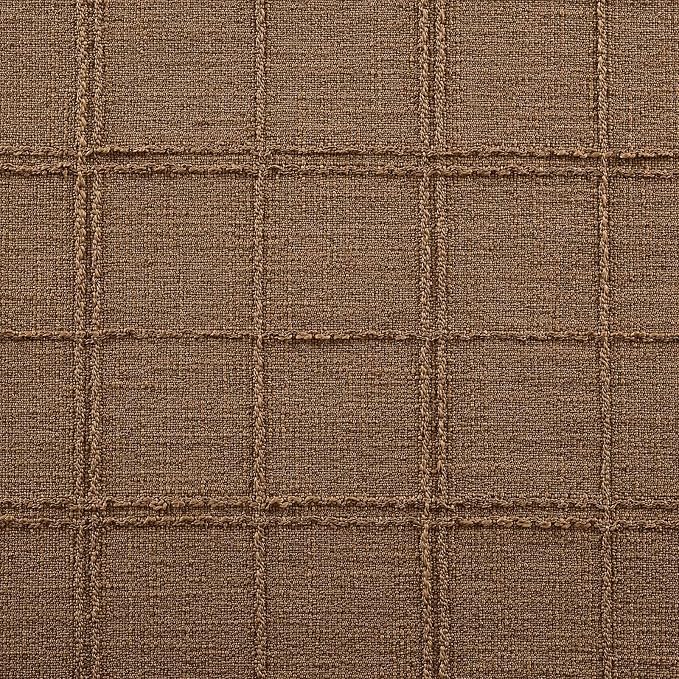 ZeeMart Linen Checked Farmhouse Table Runner, 13x36 Inches Roasted Brown | Raised Grid Design, Rich Woven Texture, Linen Blend Table Runners 36 Inches Long, Machine Washable, Boho Home Kitchen Decor