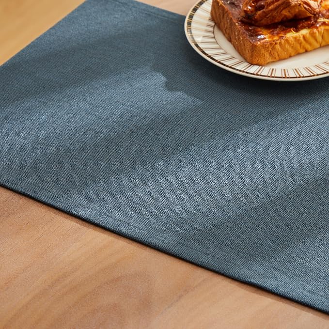 ZeeMart Rustic Cotton Linen Table Runner, 13x36 Inches Navy, Farmhouse Style Navy Blue Table Runners 36 Inches Long, Washable Kitchen Dining Table Decoration for Home Party Decor