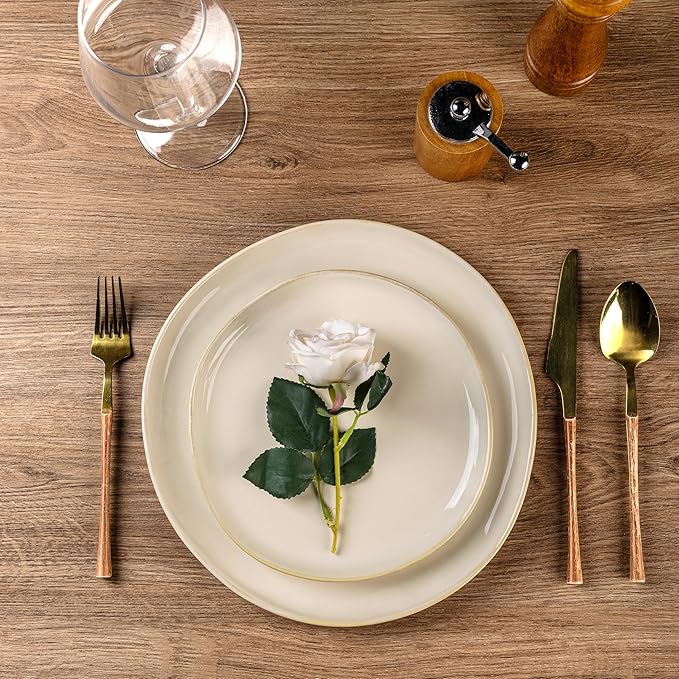 AmorArc Ceramic Plates Set of 6,8.5 Inch Handmade Reactive Glaze Stoneware Plates set for Dessert,Salad,Appetizer,Small Dinner Plates,Microwave & Dishwasher Safe,Scratch Resistant