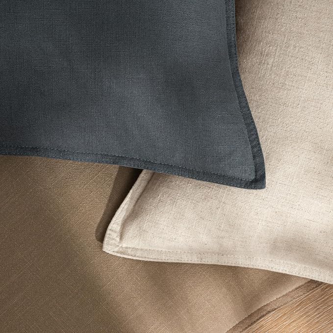 20x20 Inch Set of 2 Decorative Linen Solid Throw Pillow Covers Boho Accent Farmhouse Couch Pillowcases Modern Netural Home Decor for Couch Sofa Living Room Bed,Dark Gray