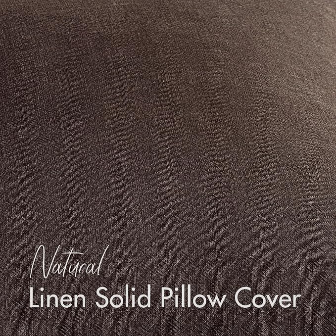 24x24 Inch Set of 2 Reddish Brown Decorative Linen Euro Solid Throw Pillow Covers Boho Accent Farmhouse Couch Pillows Modern Neutral Home Decor for Bed Sofa Livingroom