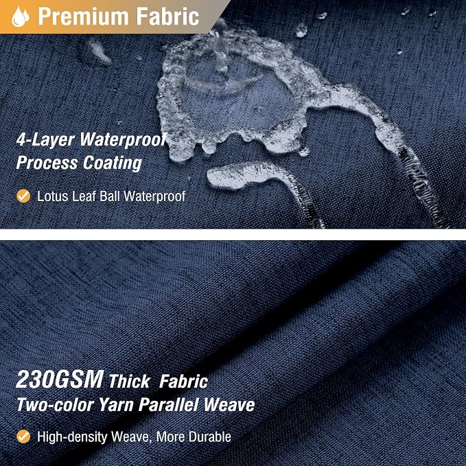 BTTN Navy Blue Shower Curtain - Linen Textured Heavy Duty Waterproof Cloth Shower Curtain Set with 12 Plastic Hooks, Hotel Spa Luxury Simple Decorative Thick Fabric Shower Curtain for Bathroom, 72x72