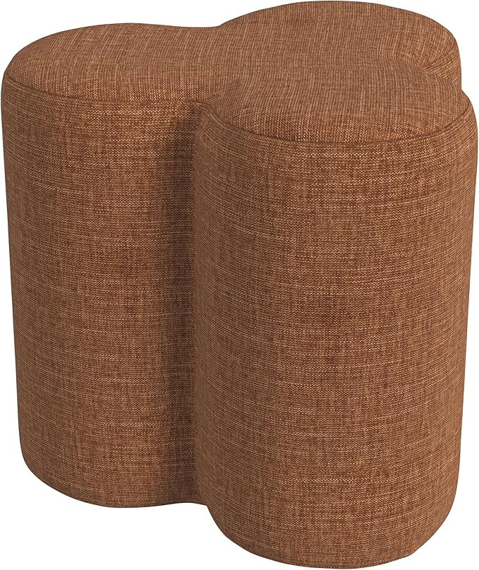 HomePop 18" Clover Ottoman - Rust Orange Chenille