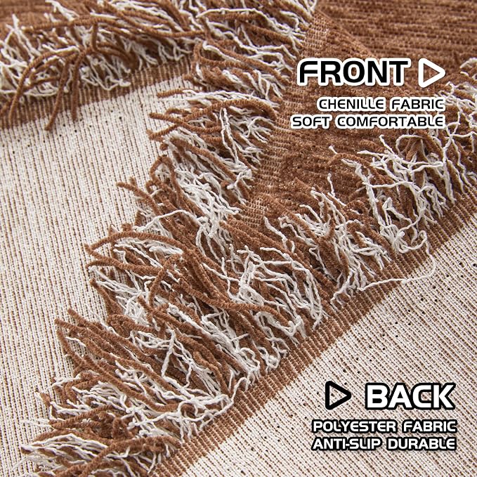 MEETSKY Couch Covers Sofa Slipcover Couch Protector Covers, Universal Fit for Couch 2 Seat Thick Washable Sofa Cover Modern Decor for Living Room, 91" x 118", Camel