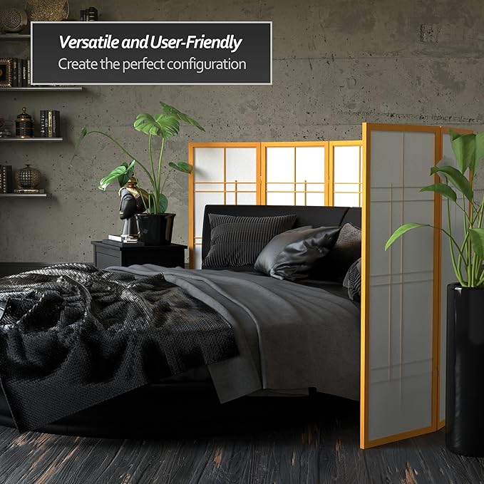 4 ft. Short Eudes Shoji Screen - Honey - 4 Panels