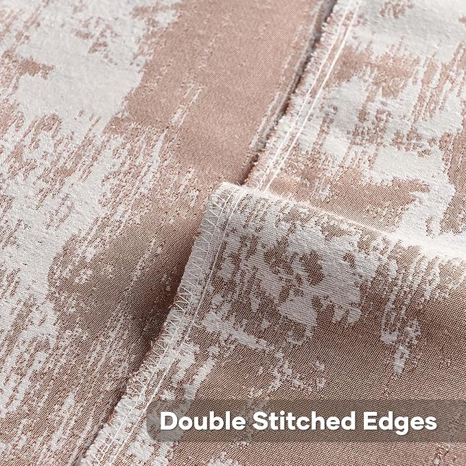 FUTEI Pack of 2 Faux Cashmere Jacquard Throw Pillow Covers 26x26 Inch Soft Marble Pattern Vintage Decorative Euro Pillow Shams Modern Farmhouse Accent for Couch Bed Living Room, Rust White
