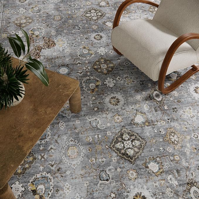 Washable Runners for Hallways Kitchen Rugs: 2'x6' Runner Rug Stain Resistant Non Slip Low Pile Soft Carpet Runners for Hallways Indoor Entryway Kitchen Laundry Room Bedroom Bathroom Farmhouse