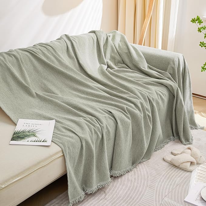 MEETSKY Sofa Covers for 3 Cushion Couch Sectional Couch Covers Washable Soft Chenille Blend Furniture Protector Sofa Throw Cover Decorative Modern Style for Living Room, 91" x 134", Sage Green