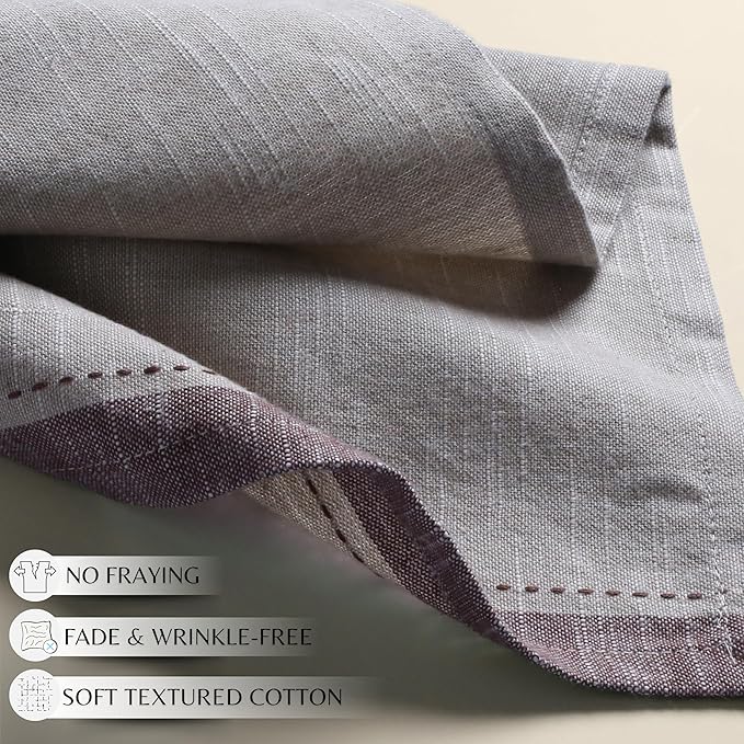 Palisa Cotton Cloth Dinner Napkins Set of 4 Contrast Boarder Napkin for Dinning Table Linen Decor Everyday Party Use Wedding Reception Farmhouse 18x18 Inch – Beige