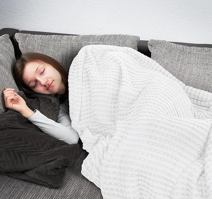 Utopia Bedding 100% Cotton Waffle Weave Blanket Queen Size for Bed - Lightweight, Breathable Summer Blankets Soft and Cozy, Gifts for Women Home Room Decor (White, 90x90 Inch)