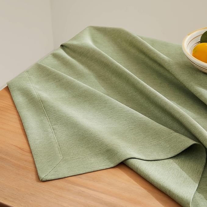 ZeeMart Basic Linen Textured Table Cloth, 60 x 104 Inch Sage Green, Farmhouse Style Green Rectangle Tablecloth, Wrinkle Resistant Washable Heavy Weight TableCloths
