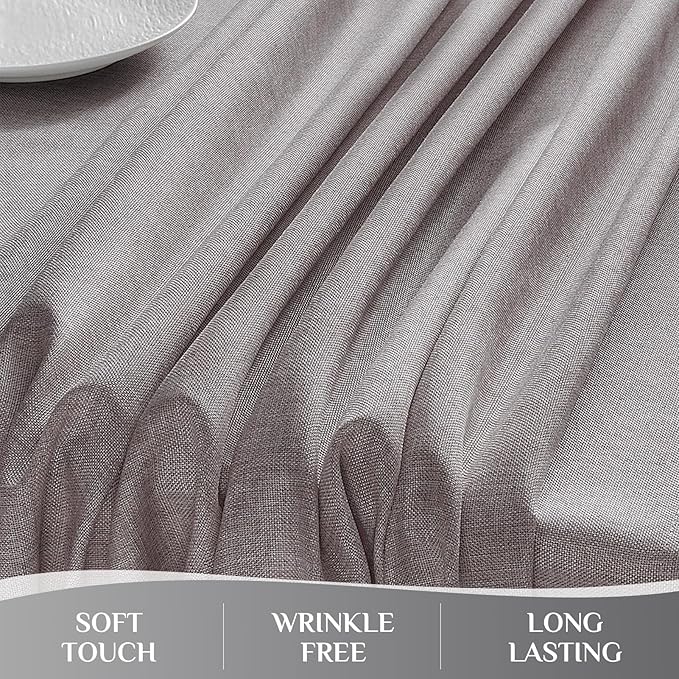 Softalker Grey Tablecloths Rectangle 70x52 Inch Linen Textured Outdoor Table Cloth Stain and Wrinkle Resistant Table Cover for Spring,Easter,Summer,Party,Garden,Coffee Modern Decor Small Tabletop
