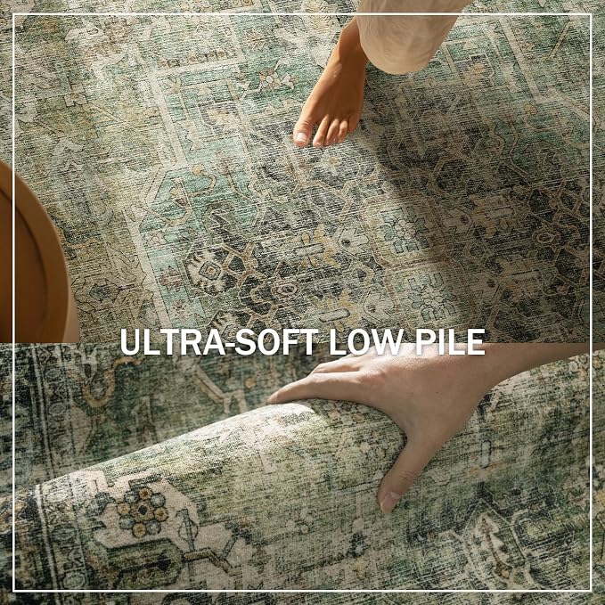 Machine Washable Kitchen Runner Rug: 2'x6' Hallway Rug Non Slip Low-Pile Stain Resistant Soft Carpet Runners for Entryway Hallways Kitchen Laundry Room Beside Farmhouse