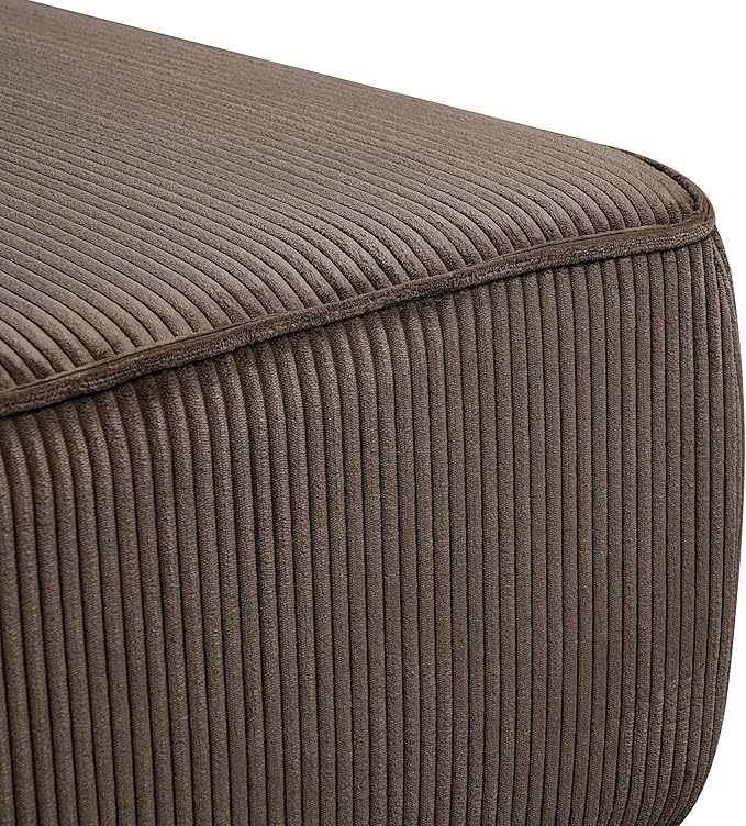 Christopher Knight Home Kyle Corduroy Woven Upholstery Square Ottoman, Living Room Sofa Ottoman with Wood Frame, Comfy Seating Experience with Dense Foam Padding, Non-Marking Foot Caps, Brown