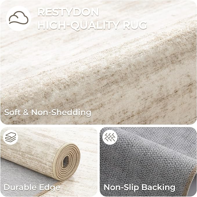 2x3 Washable Rug Runner for Bathroom, Soft Entryway Rug for Laundry Room, Kitchen, Vintage Abstract Hallway Runner for Bedroom, Anti-Slip Door Mat Indoor Entrance(2'x3', Brown/Beige)