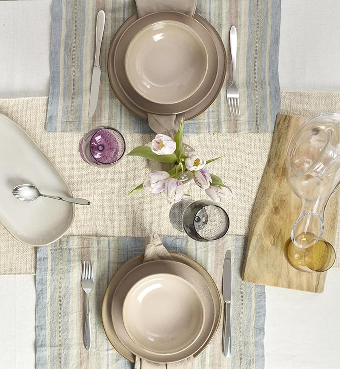 Oneida 897202 Organic Shades 12-Piece Dinnerware Set, Service For 4, Unique Color May Vary, Clay