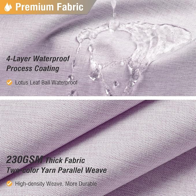BTTN Extra Long Shower Curtain, 90 Inch Linen Textured Heavy Duty Waterproof Shower Curtain Set with 12 Plastic Hooks, Tall Luxury Simple Thick Fabric Shower Curtains for Bathroom, 72x90, Lavender