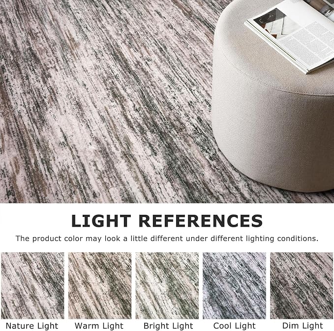 SIILOOM 2x6 Modern Abstract Runner Rug for Hallways, Brown Green Black White Super Soft Hallway Decor Kitchen Rugs with Non-Slip, Non-Shedding Washable Rug for Entryway Bedroom Indoor