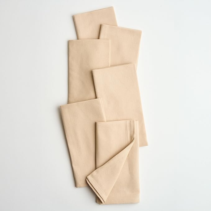 Cloth Napkins Set of 6 – Taupe 18x18 Inch Cotton Dinner Napkins – Soft, Reusable, Washable, Durable & Absorbent Table Napkins – Wedding, Restaurant, Hotel, Event Party Napkins – Casa De Lan