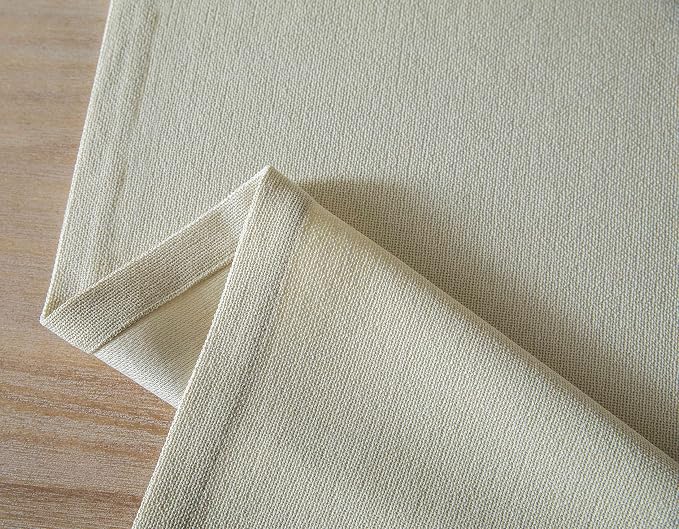 ZeeMart Burlap Style Farmhouse Table Runners 48 Inches Long, Cream Rustic Woven Dining Table Runner for Everyday Use, 14x48 Inches, Cream