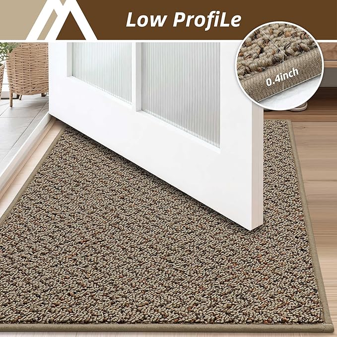 COSY HOMEER Door Mat 17" x 71" Non Slip Absorbent Entryway Rugs Dirt Trapper Doormats Washable Entrance Mats Low Pile Welcome Floor Mat for Front Back Door and Entry Mats,Taupe(Roll Packing)