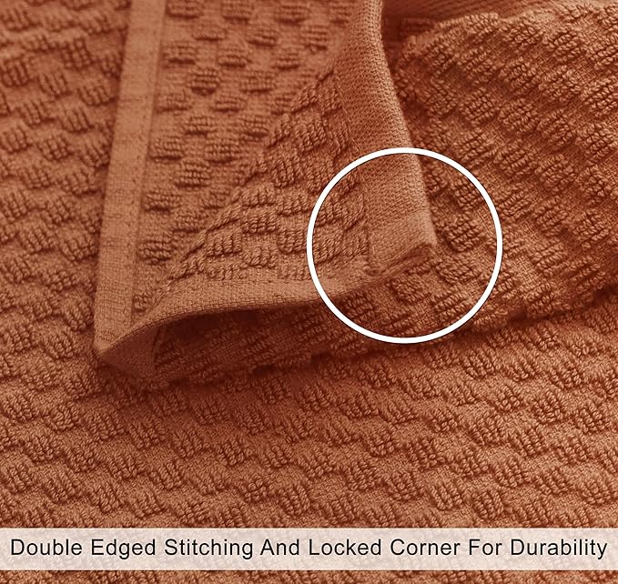 COTTON CRAFT Waffle Bath Towel - Set of 4 Luxurious Euro Spa Waffle Weave Towels - 100% Ringspun Cotton - Super Absorbent Quick Dry Bath Shower Towels - Oversized 30 inches x 56 inches - Mocha