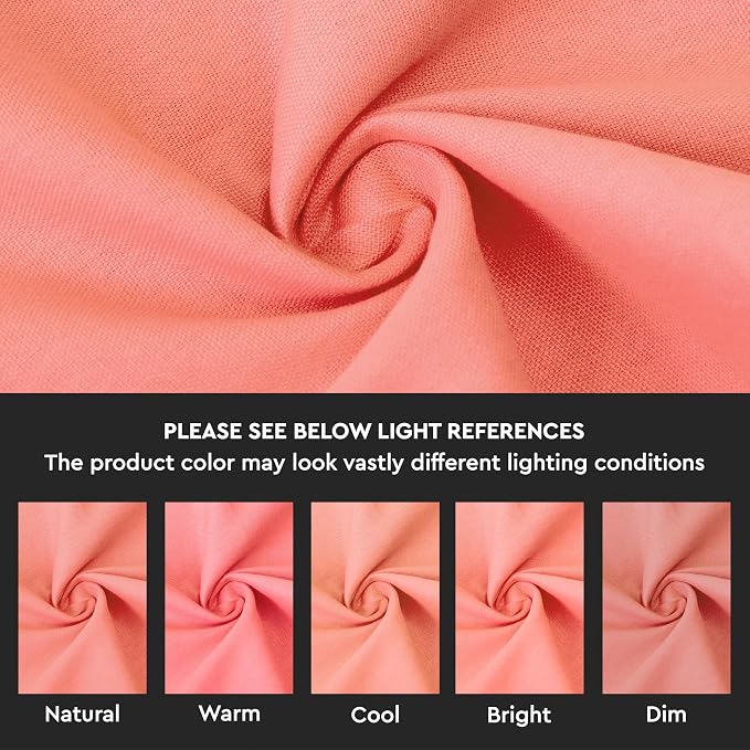 Encasa XO Cocktail Cloth Napkins Set of 12 | Pure Cotton Table Napkin | Size (9"x9") | Coral Solid | Machine Washable