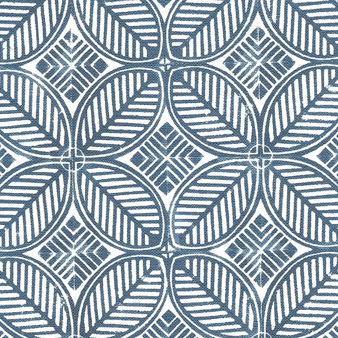 Homepop Home Decor | K7342-A874 | Classic Square Storage Ottoman with Lift Off Lid | Ottoman with Storage for Living Room & Bedroom, Blue Indigo Print