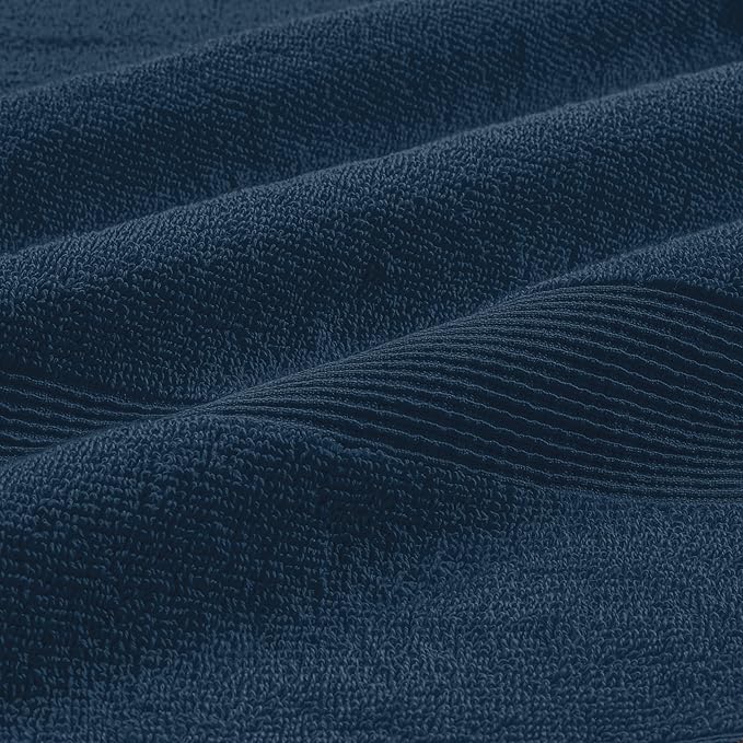 Belizzi Home 8 Piece Towel Set 100% Ring Spun Cotton, 2 Bath Towels 27x54, 2 Hand Towels 16x28 and 4 Washcloths 13x13 - Ultra Soft Highly Absorbent Machine Washable Hotel Spa Quality - Mineral Blue