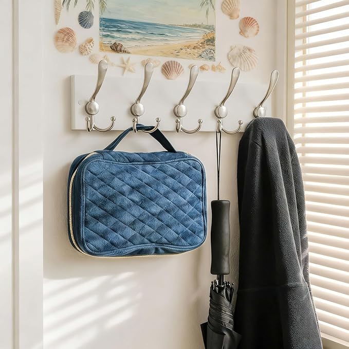 SKOLOO Creations White Solid Wood Wall Mounted Coat Rack, 5 Hooks, 16-7/8" Long - Kitchen, Mudroom, Entryway, Bathroom - Includes Mounting Hardware, Wall Coat Hanger, Towel Rack