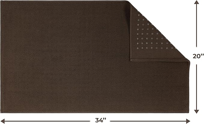Cotton Paradise 100% Cotton Turkish Bathmat Rug, Soft Absorbent Quick Dry Non Slip, 20x34 Bathmat Rug, Chocolate Brown
