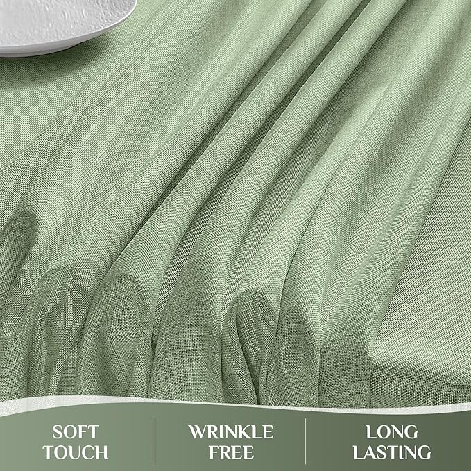 Softalker Large Rectangular Sage Tablecloth 104 x 60 inch Faux Linen Table Cloths Stain and Wrinkle Resistant Table Cover for 6 Foot Rectangle Dining Table for Summer, Outdoor, Birthday, Coffee