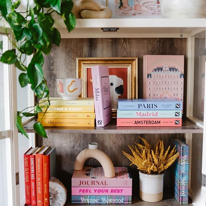 PROBENEX 4 Pcs Decorative Books | Faux Pastel Coffee Table & Shelf Decor | Looks Luxe, Lightweight, Tool-Free - Instant Shelf and Table Styling