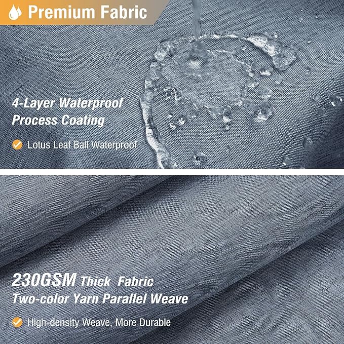 BTTN Extra Long Shower Curtain - 84 Inch Long Linen Textured Heavy Duty Fabric Shower Curtain Set with 12 Plastic Hooks, Large Hotel Spa Simple Polyester Bath Curtains for Bathroom - 72x84 - Blue Gray