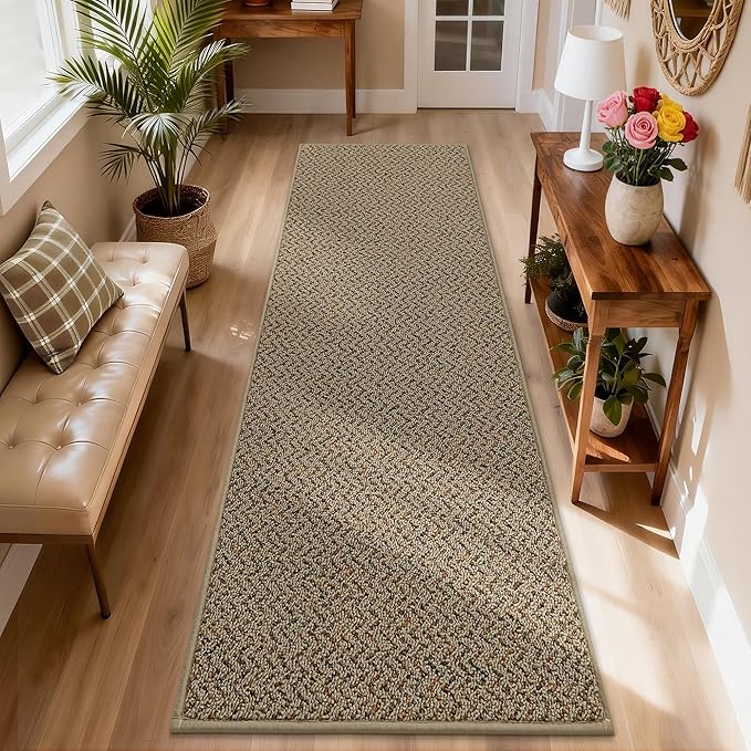 COSY HOMEER Door Mat 17" x 71" Non Slip Absorbent Entryway Rugs Dirt Trapper Doormats Washable Entrance Mats Low Pile Welcome Floor Mat for Front Back Door and Entry Mats,Taupe(Roll Packing)
