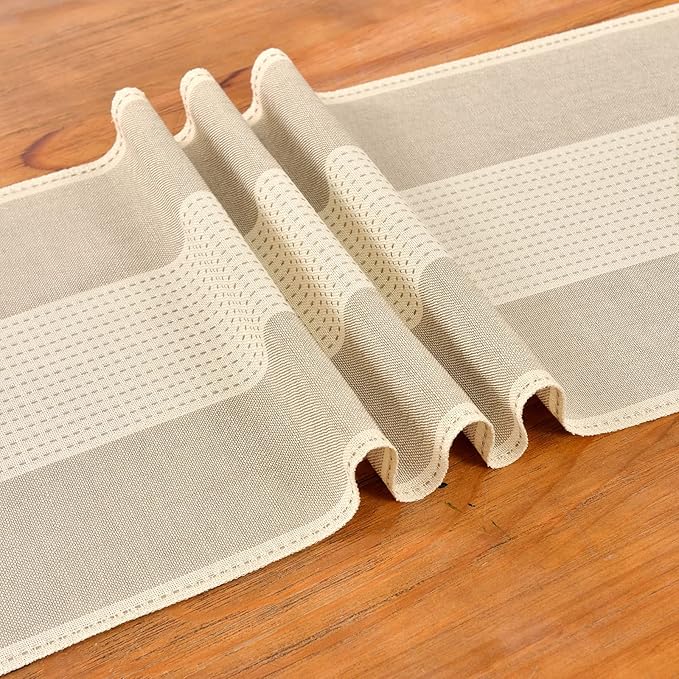 Wracra Linen Table Runner, Farmhouse Macrame Table Runners 36 Inches Long for Dining Table Decor, Wedding, Party and Dresser Decor (Coffee,36")