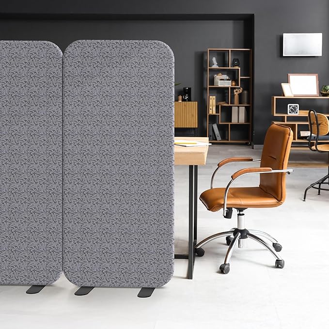 DECOLAB Free Standing Room Dividers, Fabric Room Separation Panels for Bedroom, Dressing Room, Home, Office, Restaurant, Scratch Resistance, 29"x65", Frost