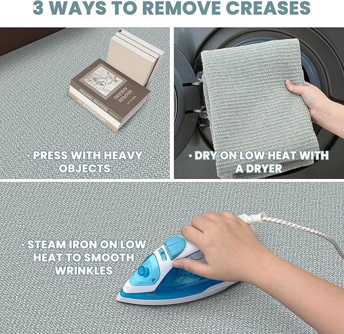 EARTHALL Washable Runner Rug 3x8 Ft Non Slip Runners for Hallways Wide Cotton Rubber Backed Kitchen Runner Braided Indoor Floor Carpet for Entryway, Hallway, Kitchen, Bedroom, Turquoise/Gray