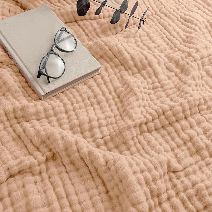 Comfy Cubs Muslin Blanket for Adults King 108" x 90" - 6 Layer Soft, Breathable & Lightweight Muslin Adult Blanket - Machine Washable & Designed in The US Bedding for All Seasons - Cream