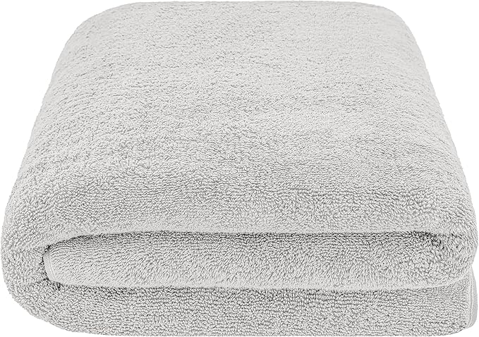 Cotton Paradise 100% Cotton Turkish Towel Set, Soft Absorbent Quick Dry, 40x80 Oversized Bath Sheet Towel, Silver Grey