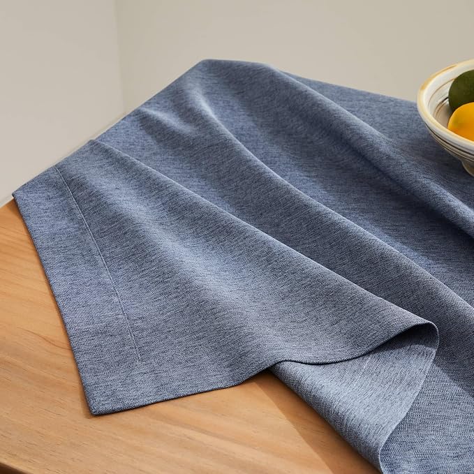 ZeeMart Basic Linen Textured Table Cloth, 52 x 52 Inch Navy Blue, Farmhouse Style Dark Blue Square Tablecloth, Wrinkle Resistant Washable Heavy Weight TableCloths