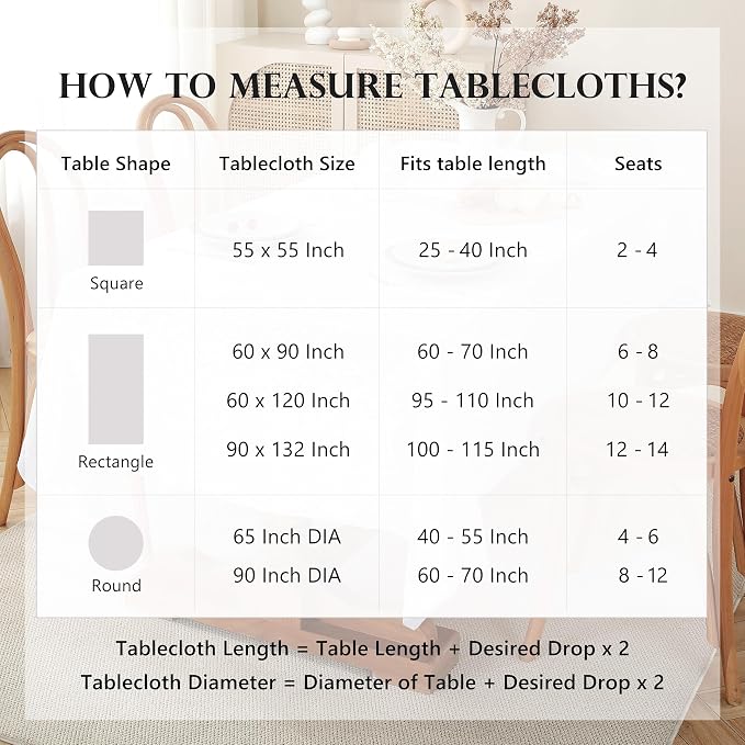 100% Pure Linen Tablecloths 60x90Inches,Rectangle Table Cloth for Dining,Picnic,Weddings and Restaurants,Durable Stonewashed Tablecloths (Re-White, Rectangle - 60 x 90 Inch)