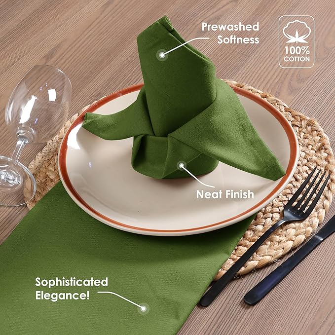 Mint Green Cloth Dinner Napkins 17 x 17 Inch, Soft, Absorbent, Reusable, Washable, Durable, Set of 12 - Ideal for Spring, Summer, Easter, Baby Showers, Weddings, Everyday Use