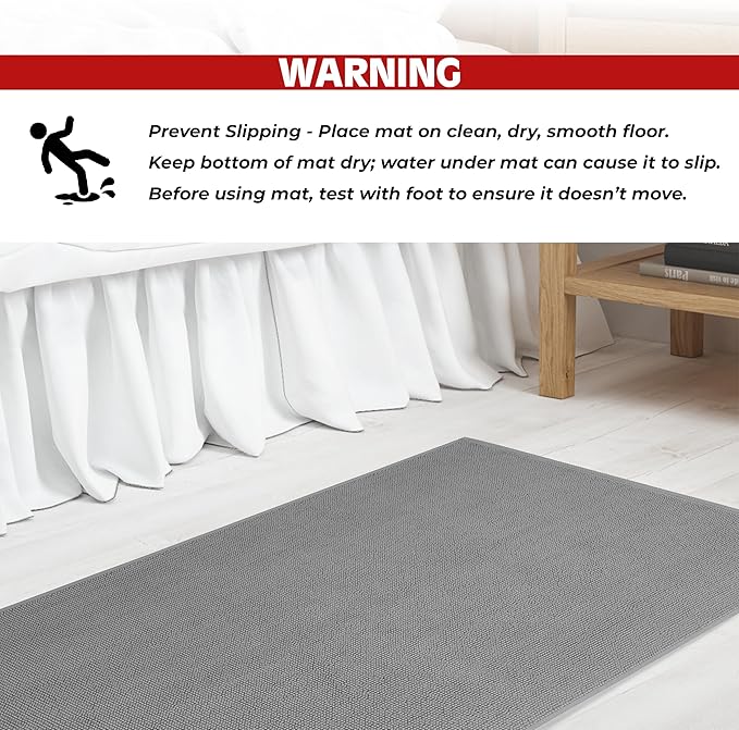 Cotton Paradise 100% Cotton Turkish Bathmat Rug, Soft Absorbent Quick Dry Non Slip, 20x34 Bathmat Rug, Light Grey