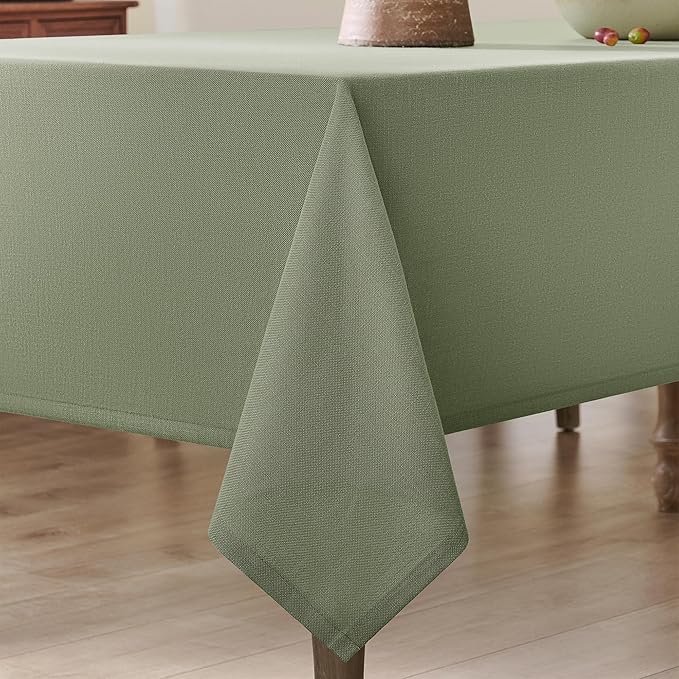 Sage Rectangle Tablecloth 55 x 72 Inch Small Light Green Linen Table Cloth Wrinkle Resistant Washable Fabric Cloth Tablecloth for Buffet 4 Ft Table Holiday Party Dinner Wedding